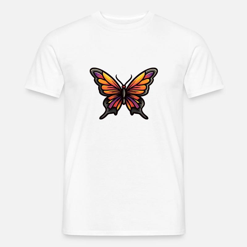 Schmetterling Comic - Männer T-Shirt - Weiß