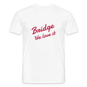 Bridge Card game Kartenspiel Jeu de cartes - Men's T-Shirt - white - Front - AI Model Male 178 dark (178cm)