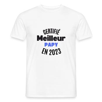 certifié meilleur papy en 2023 - T-shirt homme - blanc - Devant - AI Model Male 178 dark (178cm)