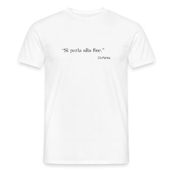 Talk at the end - Men's T-Shirt - white - Front - AI Model Male 178 dark (178cm)