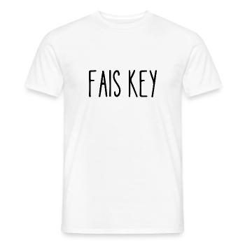 fais key - T-shirt homme - blanc - Devant - AI Model Male 178 dark (178cm)