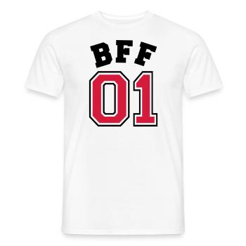 BFF 01 - Best friend forever 01 - Bester Freund - Men's T-Shirt - white - Front - AI Model Male 178 dark (178cm)