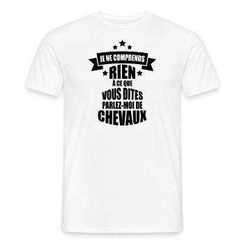 parlez-moi de chevaux - T-shirt homme - blanc - Devant - AI Model Male 178 dark (178cm)