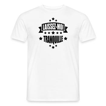 laissez-moi tranquille - T-shirt homme - blanc - Devant - AI Model Male 178 dark (178cm)