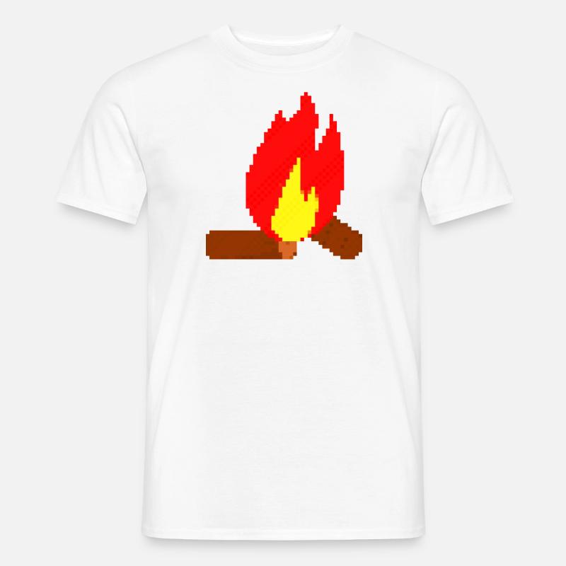 Pixel Feuer pixel fire - Männer T-Shirt - Weiß