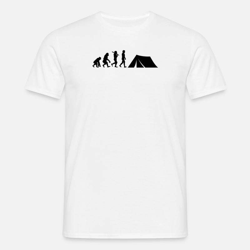 Zelten Evolution Camping - Männer T-Shirt - Weiß