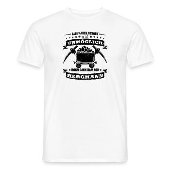Minière Tout le monde a dit que c’était impossible - T-shirt homme - blanc - Devant - AI Model Male 178 dark (178cm)