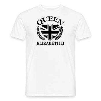 British Queen Elizabeth II 1926 - 2022 - Men's T-Shirt - white - Front - AI Model Male 178 dark (178cm)