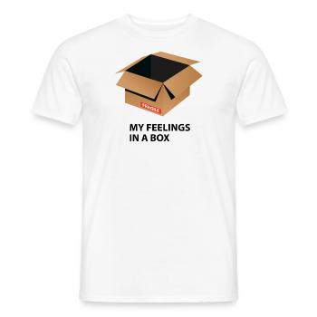 Mes sentiments dans une boîte cadeau de citation - T-shirt homme - blanc - Devant - AI Model Male 178 dark (178cm)