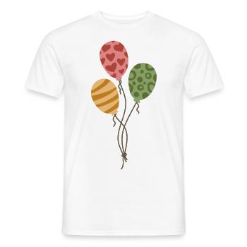 Ballons Ballons Cadeau d’anniversaire Pastel - T-shirt homme - blanc - Devant - AI Model Male 178 dark (178cm)
