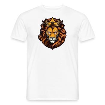 Königlicher Löwe mit Krone - Männer T-Shirt - Weiß - Vorne - AI Model Male 178 dark (178cm)
