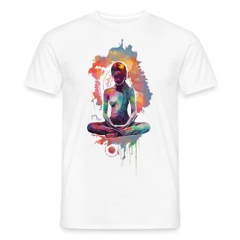 Femme méditante - T-shirt homme - blanc - Devant - AI Model Male 178 dark (178cm)