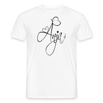 Anja Name Vorname Mädchen Kalligrafie Dekor - Männer T-Shirt - Weiß - Vorne - AI Model Male 178 dark (178cm)