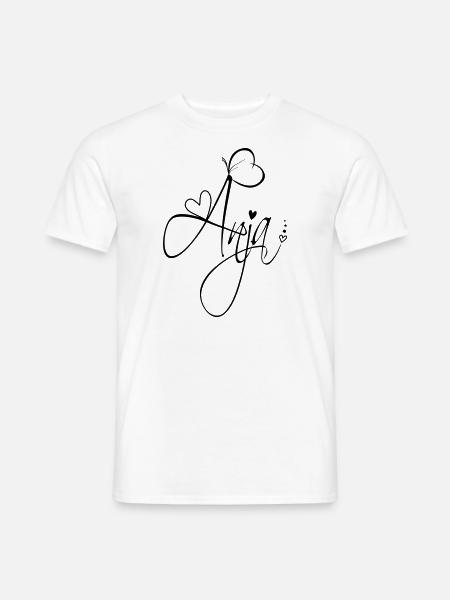 Anja Name Vorname Mädchen Kalligrafie Dekor - Männer T-Shirt - Weiß