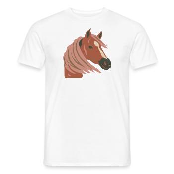 Elegantes Pferdeportrait für Stärke. Für Frauen - Männer T-Shirt - Weiß - Vorne - AI Model Male 178 dark (178cm)