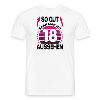 Geburtstag 18 Jahre So gut aussehen Retro Vintage - Männer T-Shirt - Weiß - Vorne - AI Model Male 178 dark (178cm)