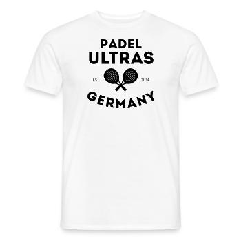 Padel T-Shirt / Padel Ultras Germany - Männer T-Shirt - Weiß - Vorne - AI Model Male 178 dark (178cm)