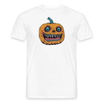 orange halloween pumpkin head - Men's T-Shirt - white - Front - AI Model Male 178 dark (178cm)
