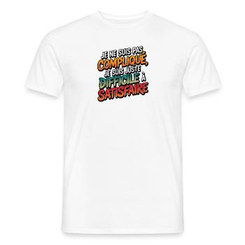 I'm not complicated, I'm just difficult - Men's T-Shirt - white - Front - AI Model Male 178 dark (178cm)