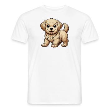 Golden Retriever Welpe - Männer T-Shirt - Weiß - Vorne - AI Model Male 178 dark (178cm)