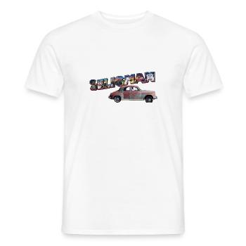 Voiture ancienne, Seligman, Arizona, road 66 USA - T-shirt homme - blanc - Devant - AI Model Male 178 dark (178cm)