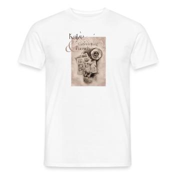 Katze, Gartenzeitung und Punsch II - Männer T-Shirt - Weiß - Vorne - AI Model Male 178 dark (178cm)