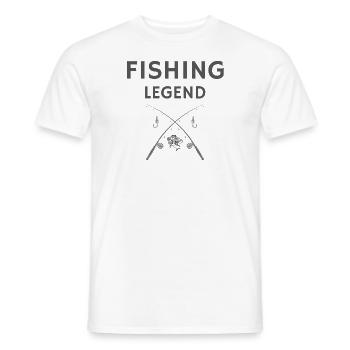 légende de la pêche pêcheur pêche - T-shirt homme - blanc - Devant - AI Model Male 178 dark (178cm)