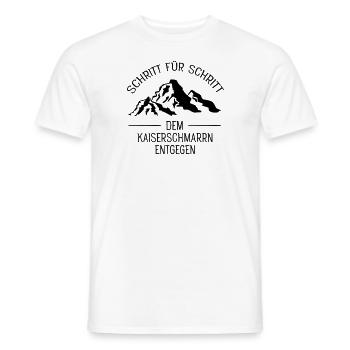 Schritt für Schritt dem Kaiserschmarrn entgegen - Männer T-Shirt - Weiß - Vorne - AI Model Male 178 dark (178cm)