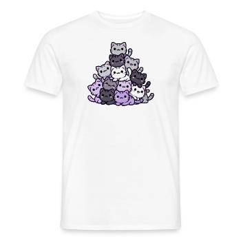 Niedliche Katzen gestapelt, lieben Kawaii-Katzen - Männer T-Shirt - Weiß - Vorne - AI Model Male 178 dark (178cm)