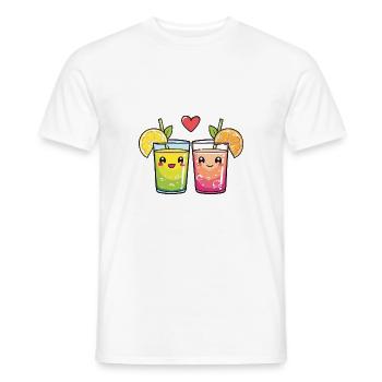 Lemonade Couple Love Drink Heart Valentine's Day - Men's T-Shirt - white - Front - AI Model Male 178 dark (178cm)