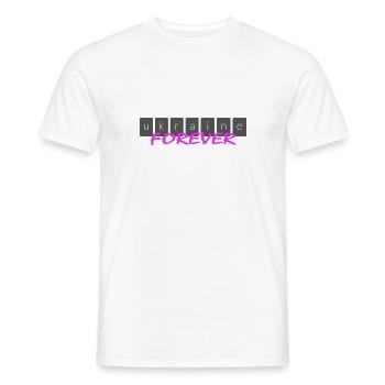 UKRAINE slava ukraini "Ukraine forever" - Männer T-Shirt - Weiß - Vorne - AI Model Male 178 dark (178cm)