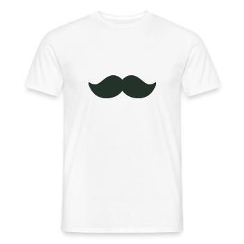 Dark green mustache black man november bike - Men's T-Shirt - white - Front - AI Model Male 178 dark (178cm)