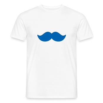 Moustache bleue homme novembre vélo - T-shirt homme - blanc - Devant - AI Model Male 178 dark (178cm)
