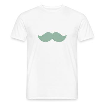 Pastel green mustache man november bike - Men's T-Shirt - white - Front - AI Model Male 178 dark (178cm)