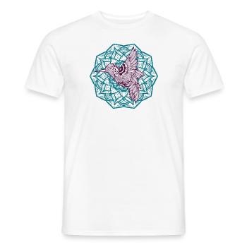 Mandala colibri. Bel oiseau et nature - T-shirt homme - blanc - Devant - AI Model Male 178 dark (178cm)