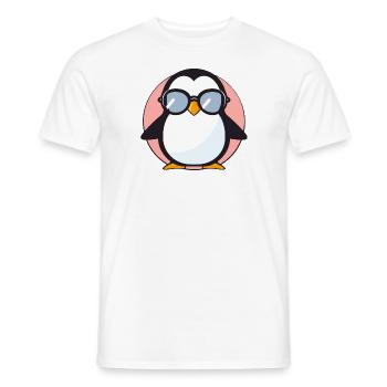 Penguin with sunglasses, Antarctic bird - Men's T-Shirt - white - Front - AI Model Male 178 dark (178cm)