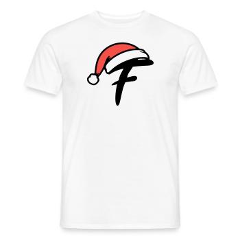 Letter F Christmassy - Men's T-Shirt - white - Front - AI Model Male 178 dark (178cm)