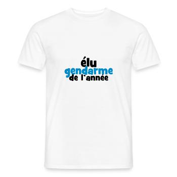 Elu Gendarme de l'année ! - T-shirt homme - blanc - Devant - AI Model Male 178 dark (178cm)