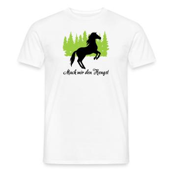 "Mach mir den Hengst: Stolze Männlichkeit" - Männer T-Shirt - Weiß - Vorne - AI Model Male 178 dark (178cm)