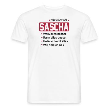 sascha - Männer T-Shirt - Weiß - Vorne - AI Model Male 178 dark (178cm)