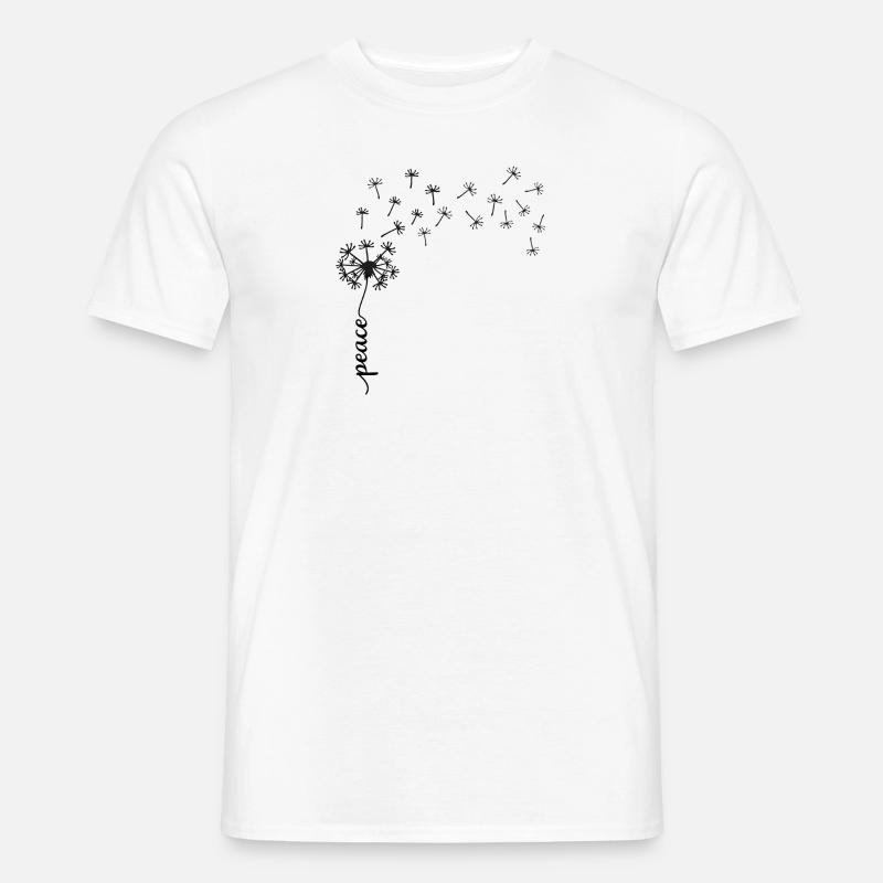 Peace Dandelion Design - Männer T-Shirt - Weiß