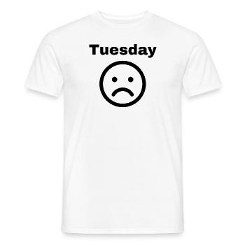 Tuesday D: Witziger Spruch - Männer T-Shirt - Weiß - Vorne - AI Model Male 178 dark (178cm)
