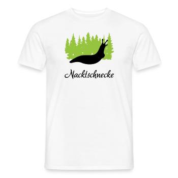"Nacktschnecke: Freche Eleganz" - Männer T-Shirt - Weiß - Vorne - AI Model Male 178 dark (178cm)