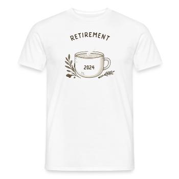 Retraite 2024 Évasion des amateurs de café - T-shirt homme - blanc - Devant - AI Model Male 178 dark (178cm)