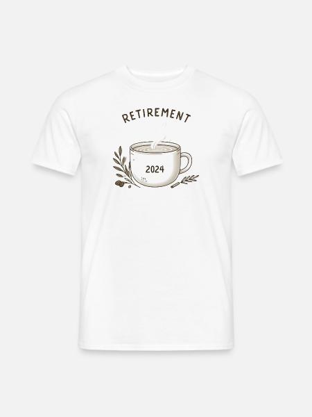 Ruhestand 2024 Kaffeeliebhaber-Flucht - Männer T-Shirt - Weiß