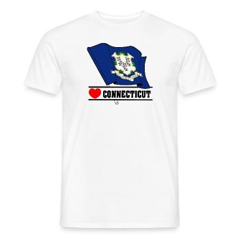 Flag Connecticut heart CONNECTICUT - Men's T-Shirt - white - Front - AI Model Male 178 dark (178cm)