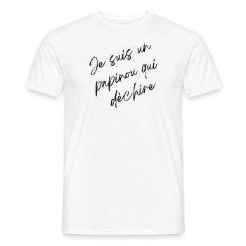 Je suis un papinou qui déchire - T-shirt homme - blanc - Devant - AI Model Male 178 dark (178cm)