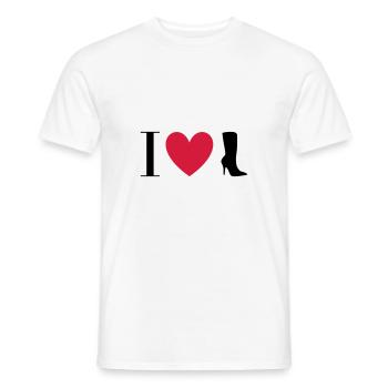 ★ design colors changeable ★ I love boots - Men's T-Shirt - white - Front - AI Model Male 178 dark (178cm)