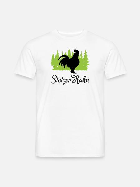 "Stolzer Hahn: Majestätischer Weckruf" - Männer T-Shirt - Weiß