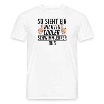 Schwimmlehrer | Lehrer Humor | Schüler | schwimmen - Männer T-Shirt - Weiß - Vorne - AI Model Male 178 dark (178cm)